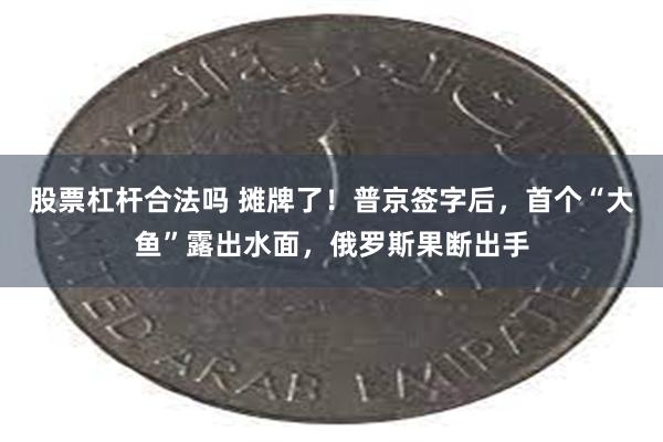 股票杠杆合法吗 摊牌了！普京签字后，首个“大鱼”露出水面，俄罗斯果断出手