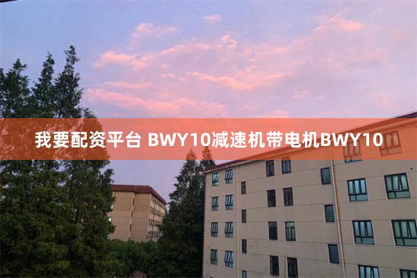 我要配资平台 BWY10减速机带电机BWY10