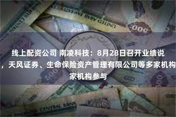 线上配资公司 南凌科技：8月28日召开业绩说明会，天风证券、生命保险资产管理有限公司等多家机构参与