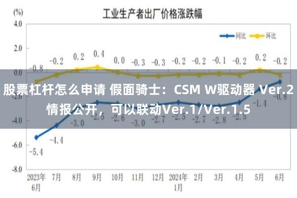 股票杠杆怎么申请 假面骑士：CSM W驱动器 Ver.2情报公开，可以联动Ver.1/Ver.1.5