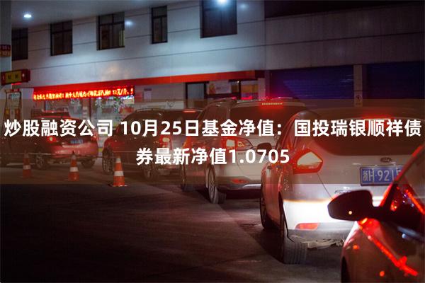 炒股融资公司 10月25日基金净值：国投瑞银顺祥债券最新净值1.0705